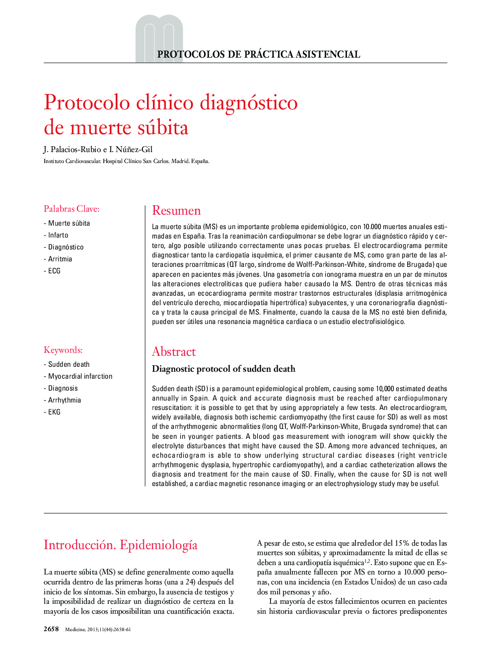 Protocolo clínico diagnóstico de muerte súbita