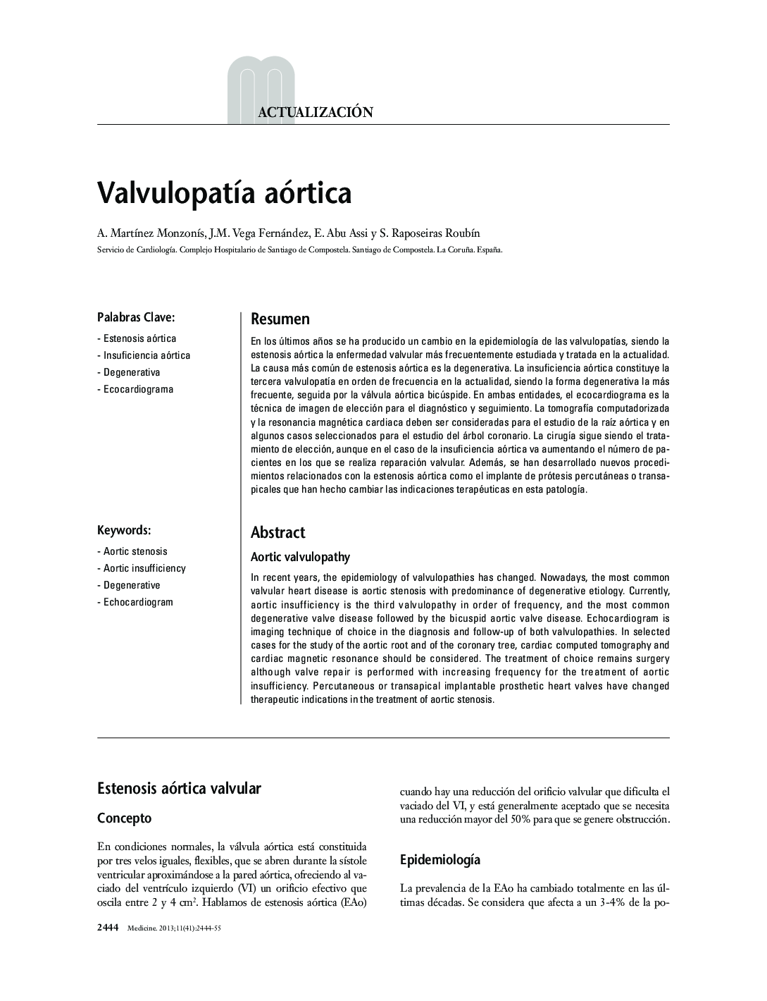 Valvulopatía aórtica