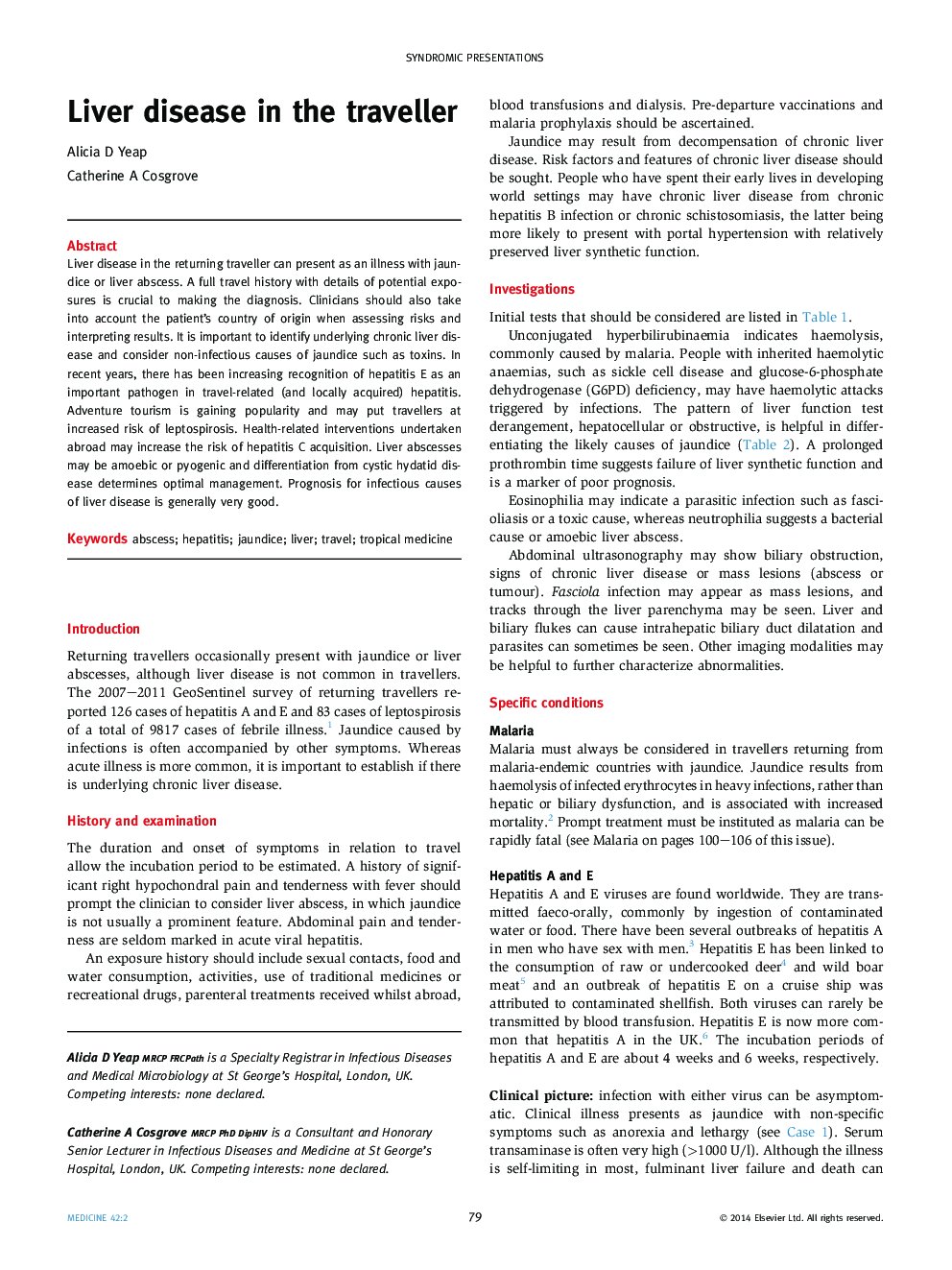 Liver disease in the traveller