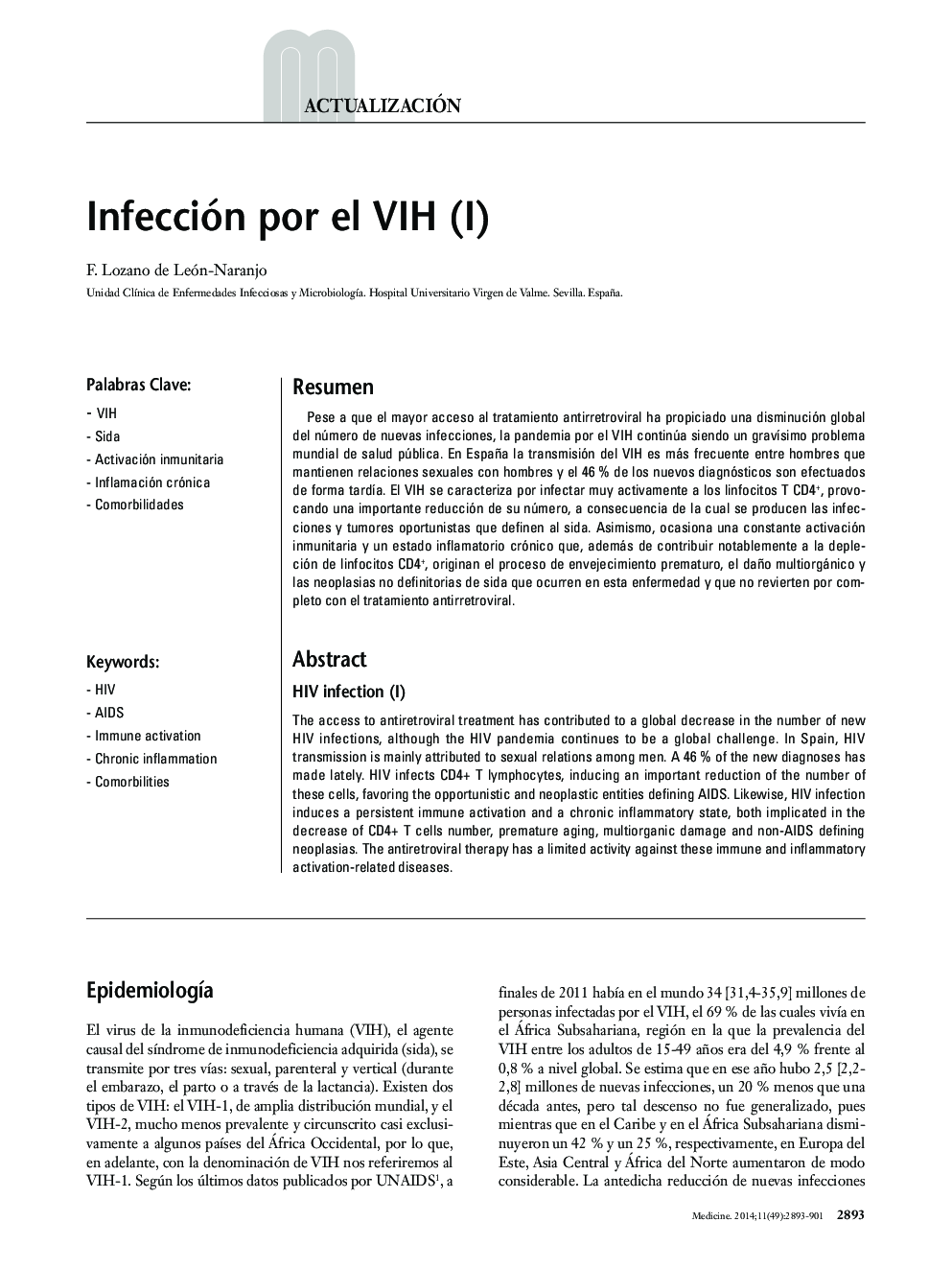Infección por el VIH (I)