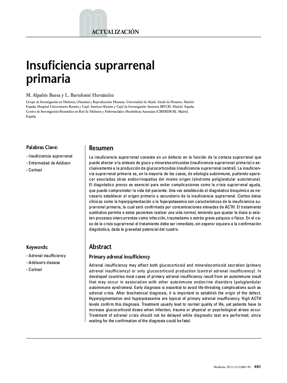 Insuficiencia suprarrenal primaria