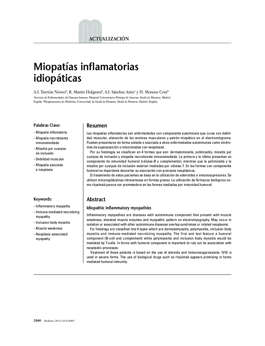 Miopatías inflamatorias idiopáticas