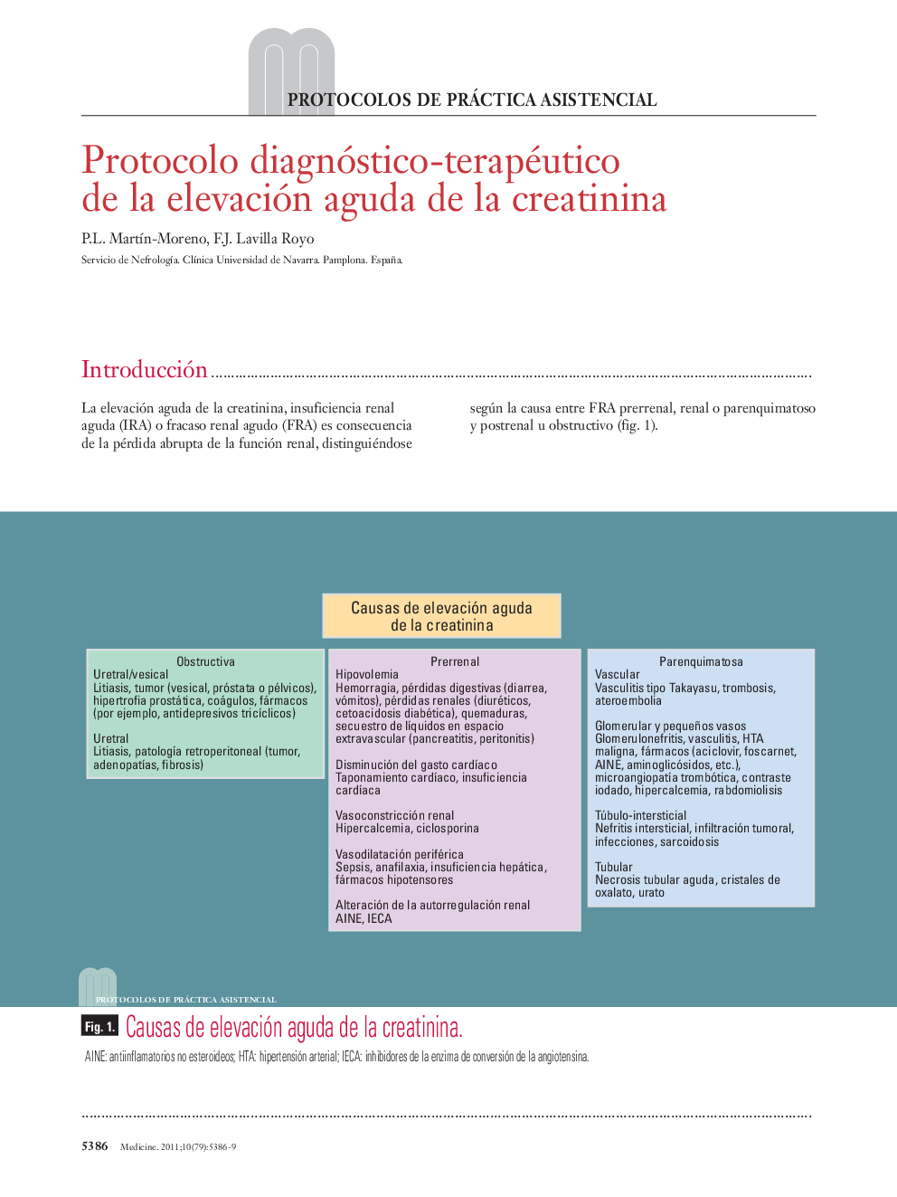 Protocolo diagnóstico-terapéutico de la elevación aguda de la creatinina
