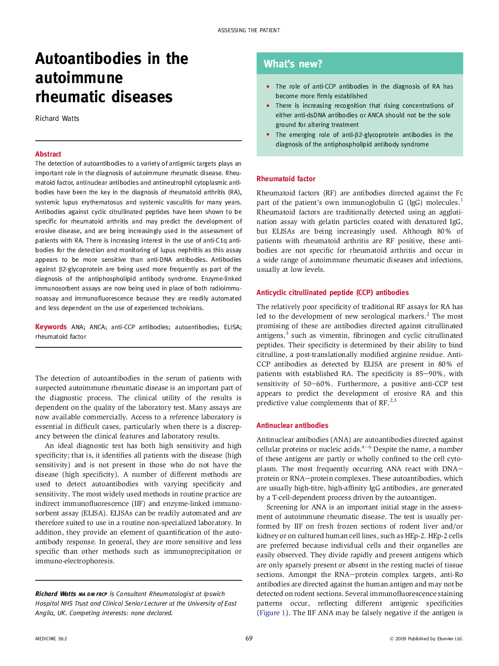 Autoantibodies in the autoimmune rheumatic diseases