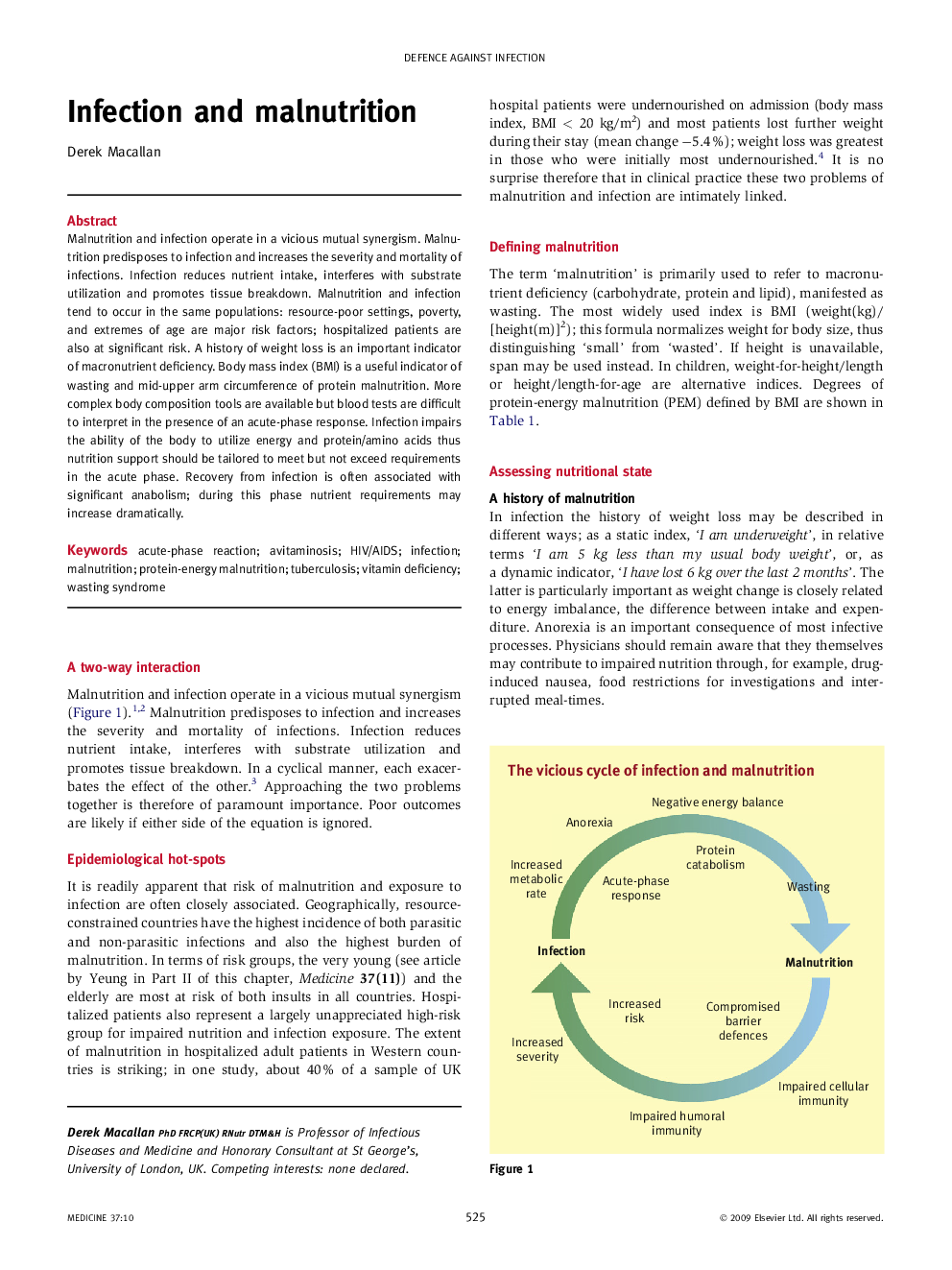 Infection and malnutrition