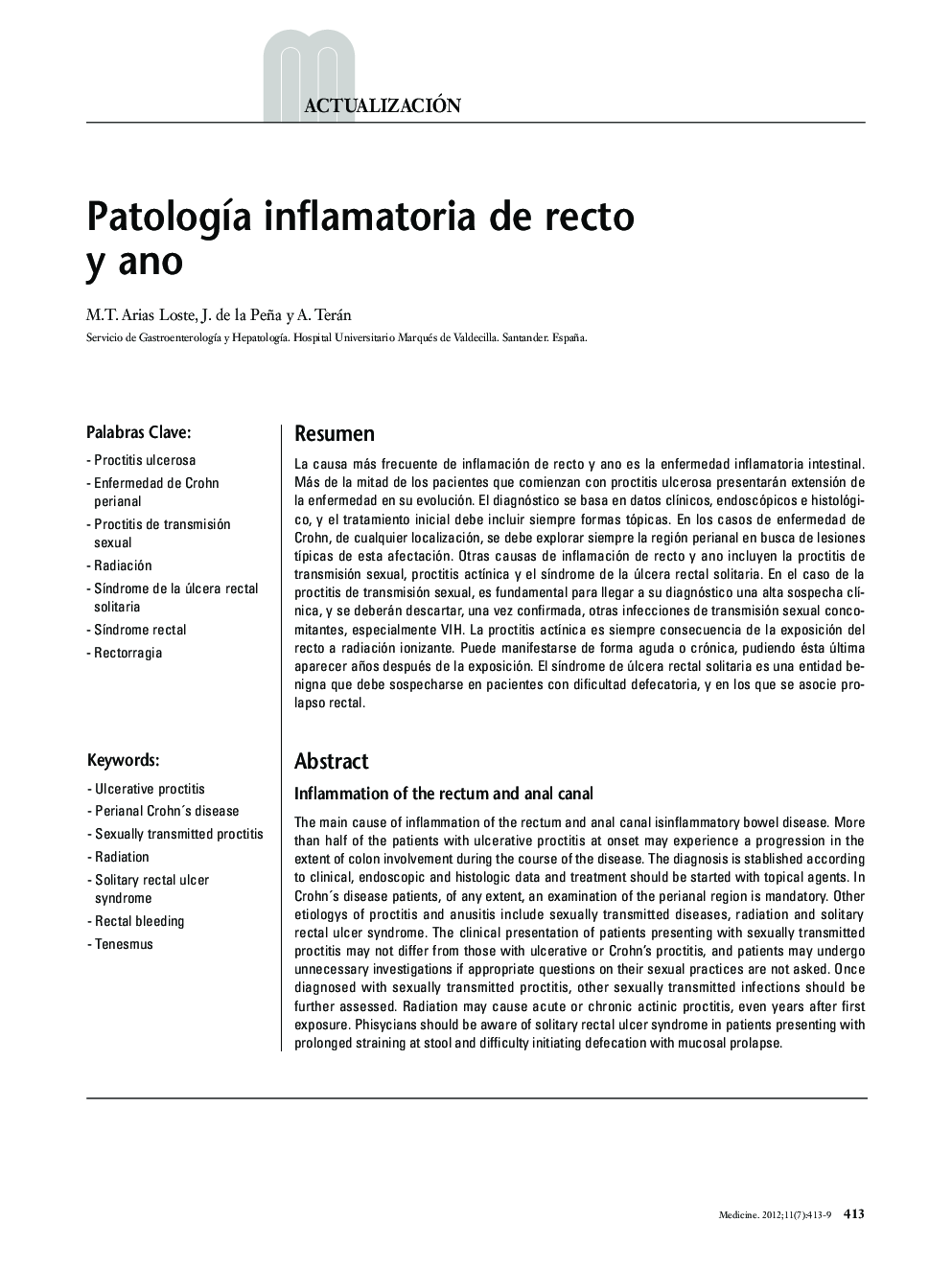 Patología inflamatoria de recto y ano