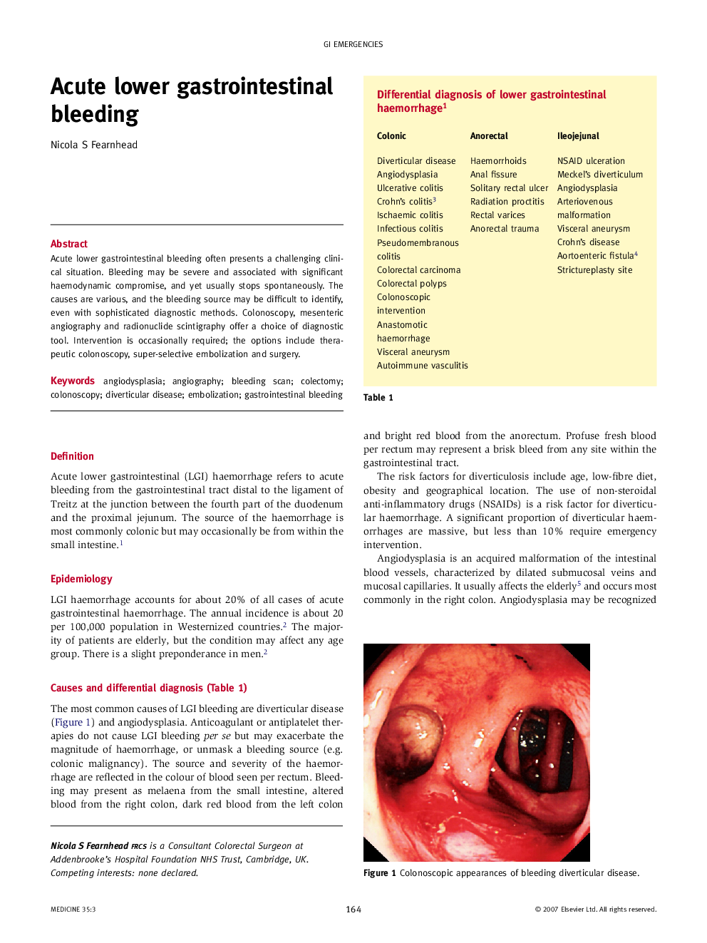 Acute lower gastrointestinal bleeding