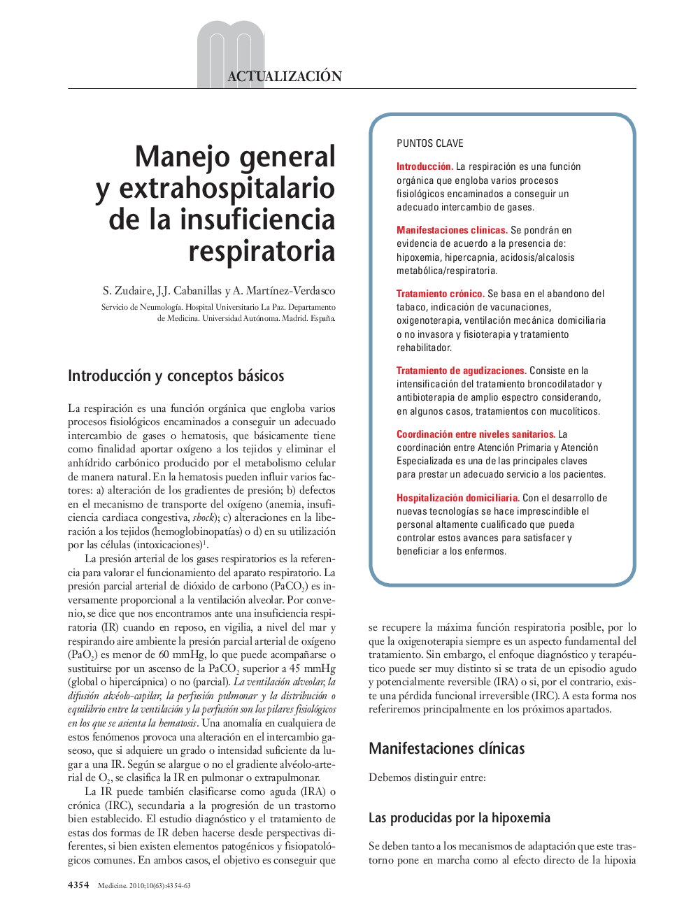عکس صفحه اول مقاله: Manejo general y extrahospitalario de la insuficiencia respiratoria Manejo general y extrahospitalario de la insuficiencia respiratoria
