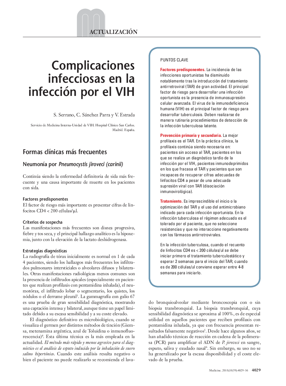 Complicaciones infecciosas en la infección por el VIH