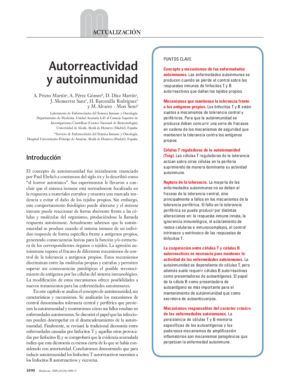 Autorreactividad y autoinmunidad