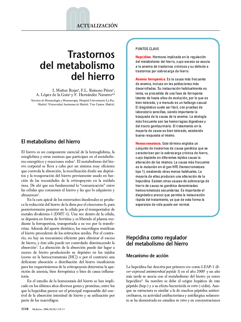 Trastornos del metabolismo del hierro