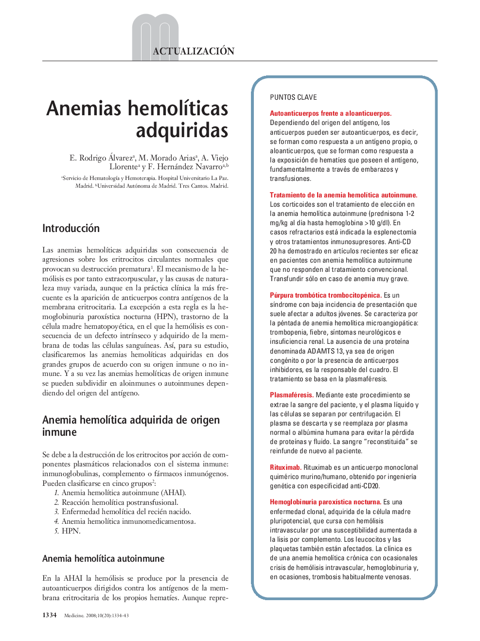 Anemias hemolÃ­ticas adquiridas