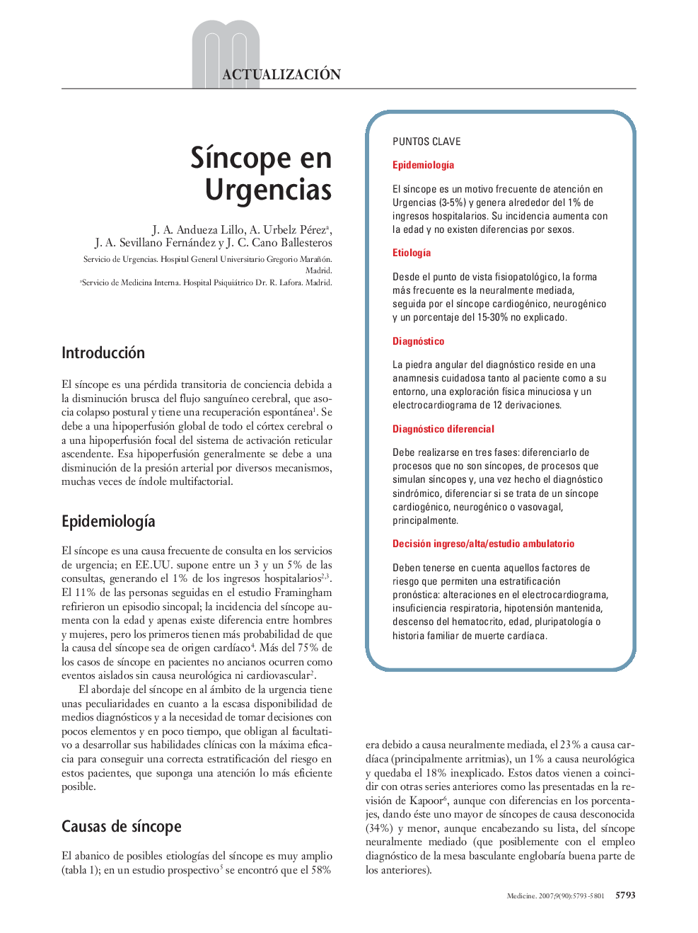 SÃ­ncope en Urgencias