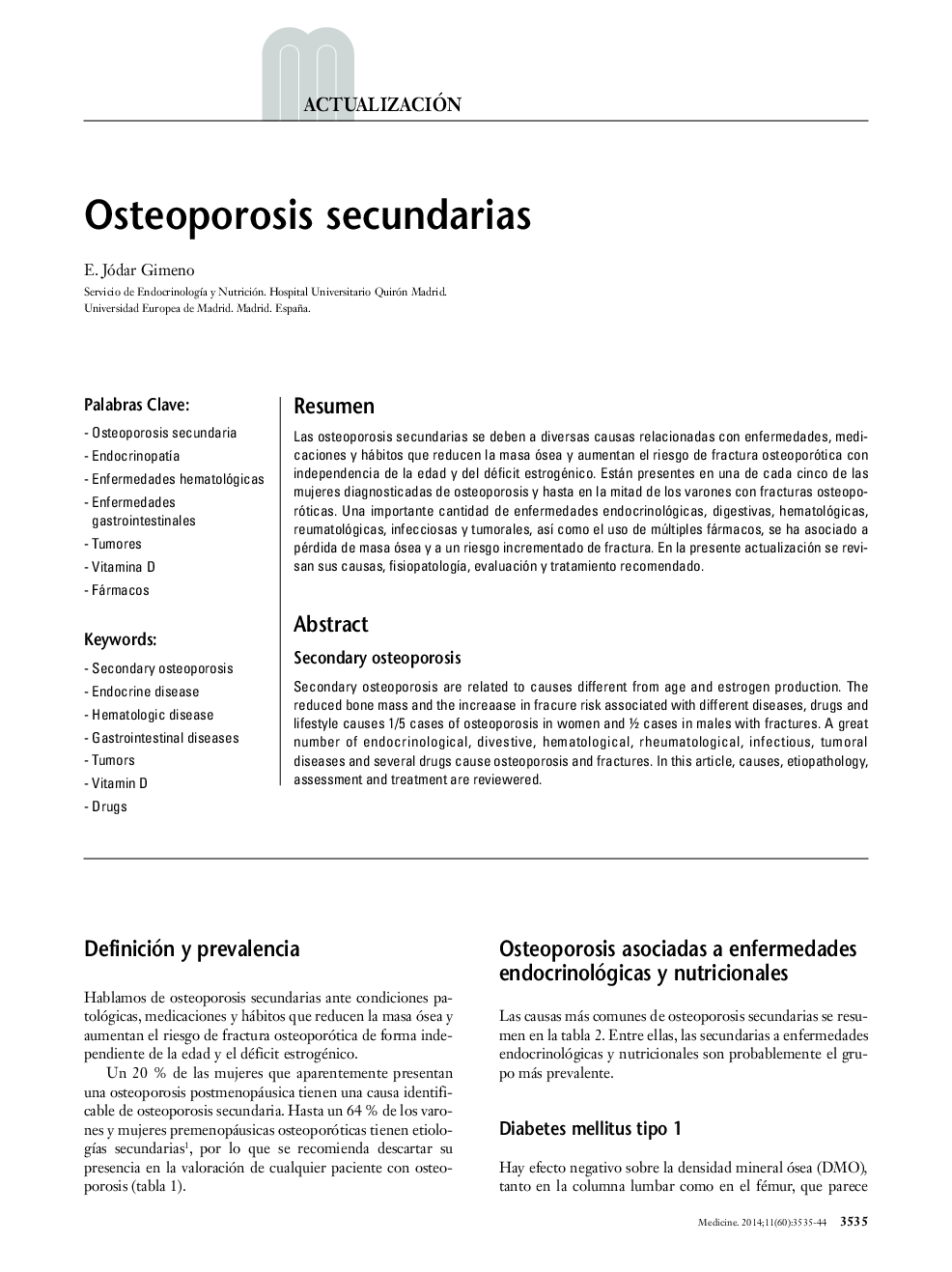 Osteoporosis secundarias