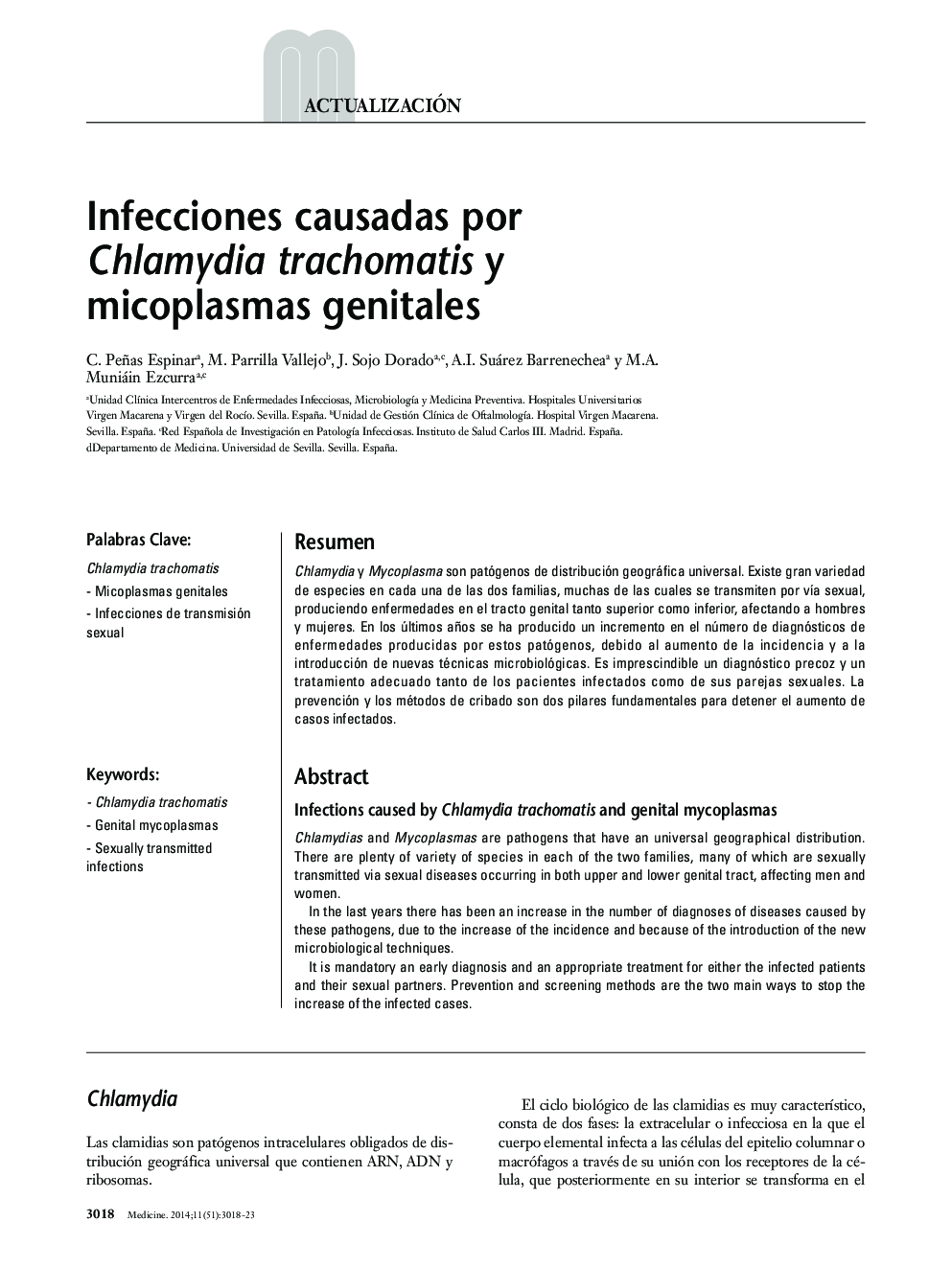 Infecciones causadas por Chlamydia trachomatis y micoplasmas genitales