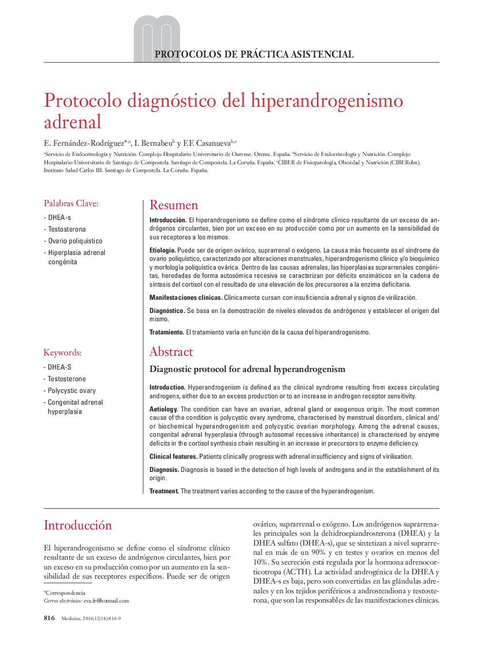 Protocolo diagnóstico del hiperandrogenismo adrenal