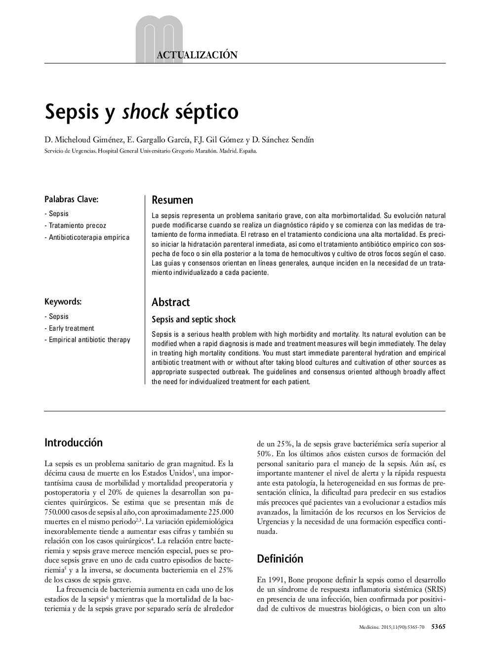 Sepsis y shock séptico