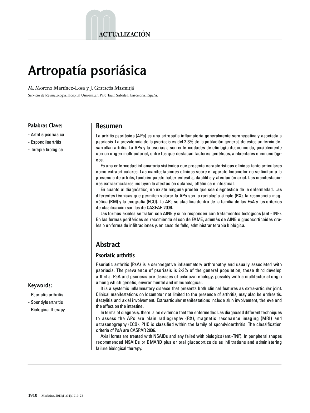 Artropatía psoriásica