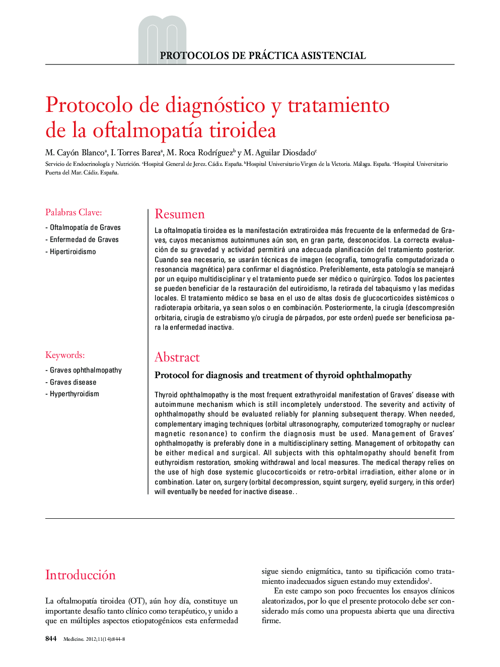 Protocolo de diagnóstico y tratamiento de la oftalmopatía tiroidea