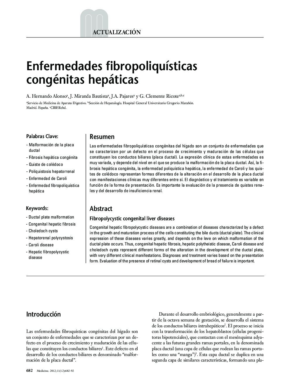 Enfermedades fibropoliquísticas congénitas hepáticas