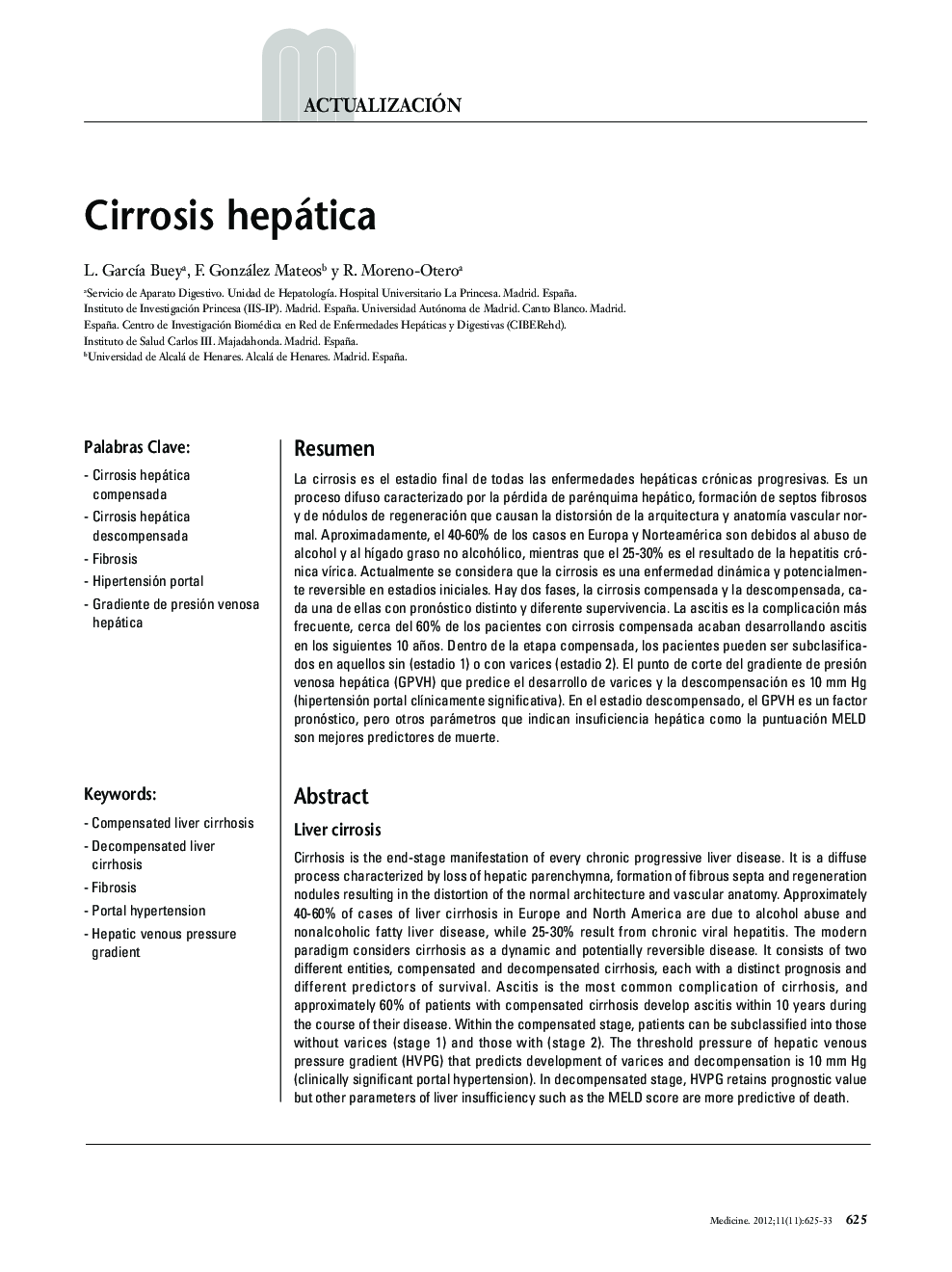 عکس صفحه اول مقاله: Cirrosis hepática Cirrosis hepática