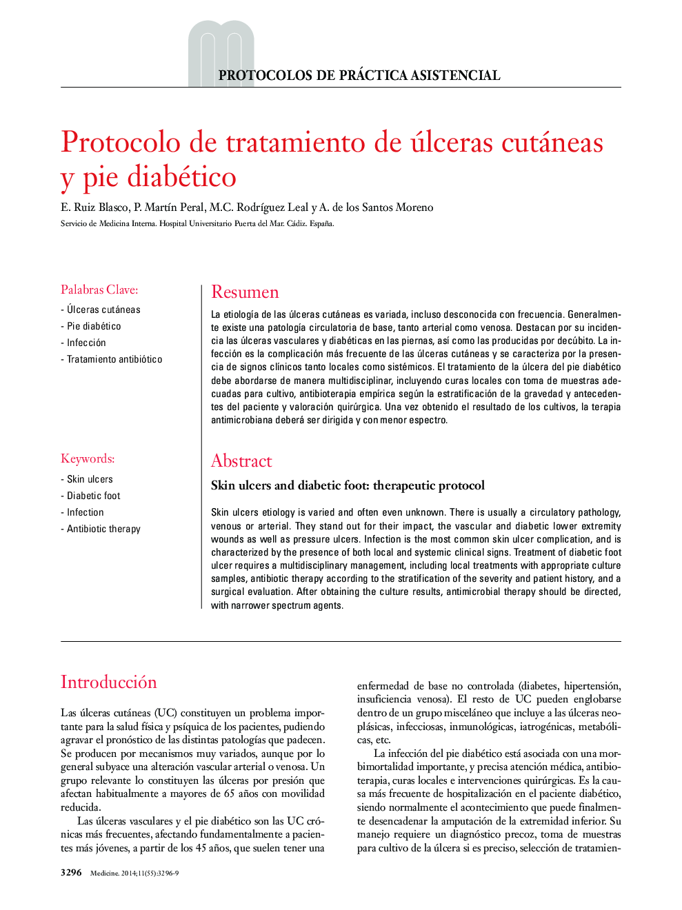 Protocolo de tratamiento de úlceras cutáneas y pie diabético