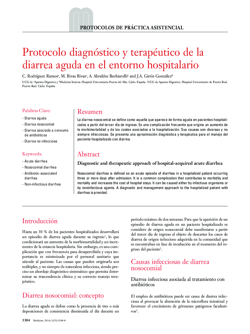 Protocolo diagnóstico y terapéutico de la diarrea aguda en el entorno hospitalario