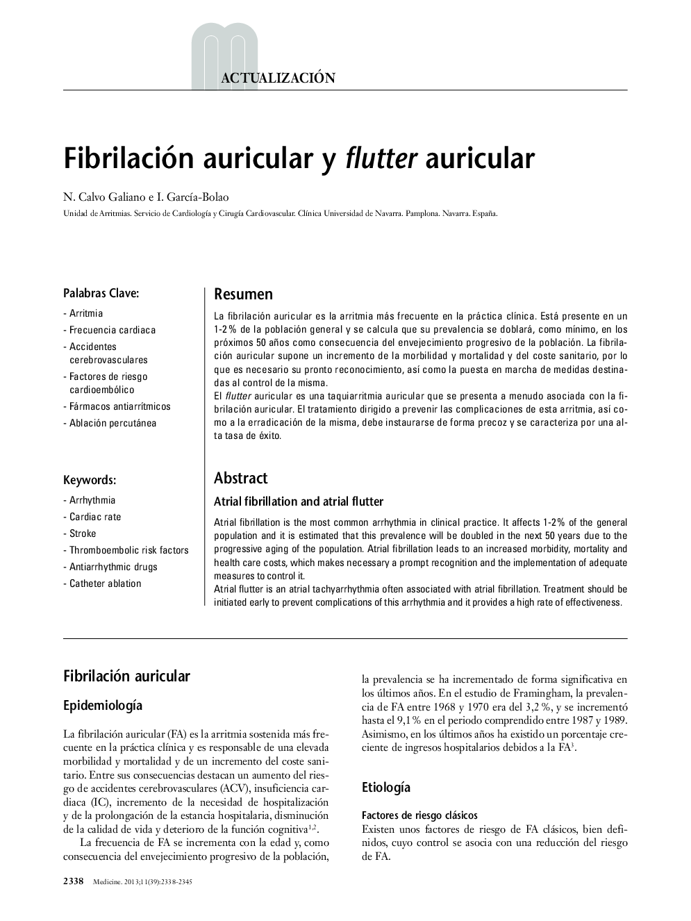 Fibrilación auricular y flutter auricular