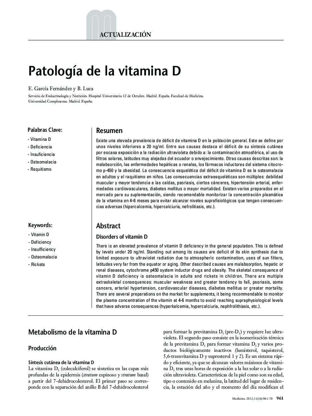 Patología de la vitamina D