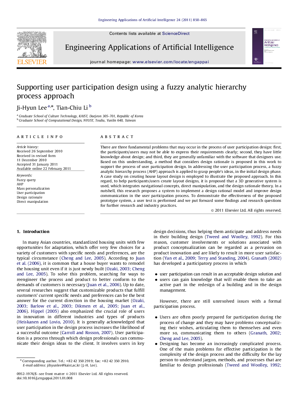 Supporting user participation design using a fuzzy analytic hierarchy process approach