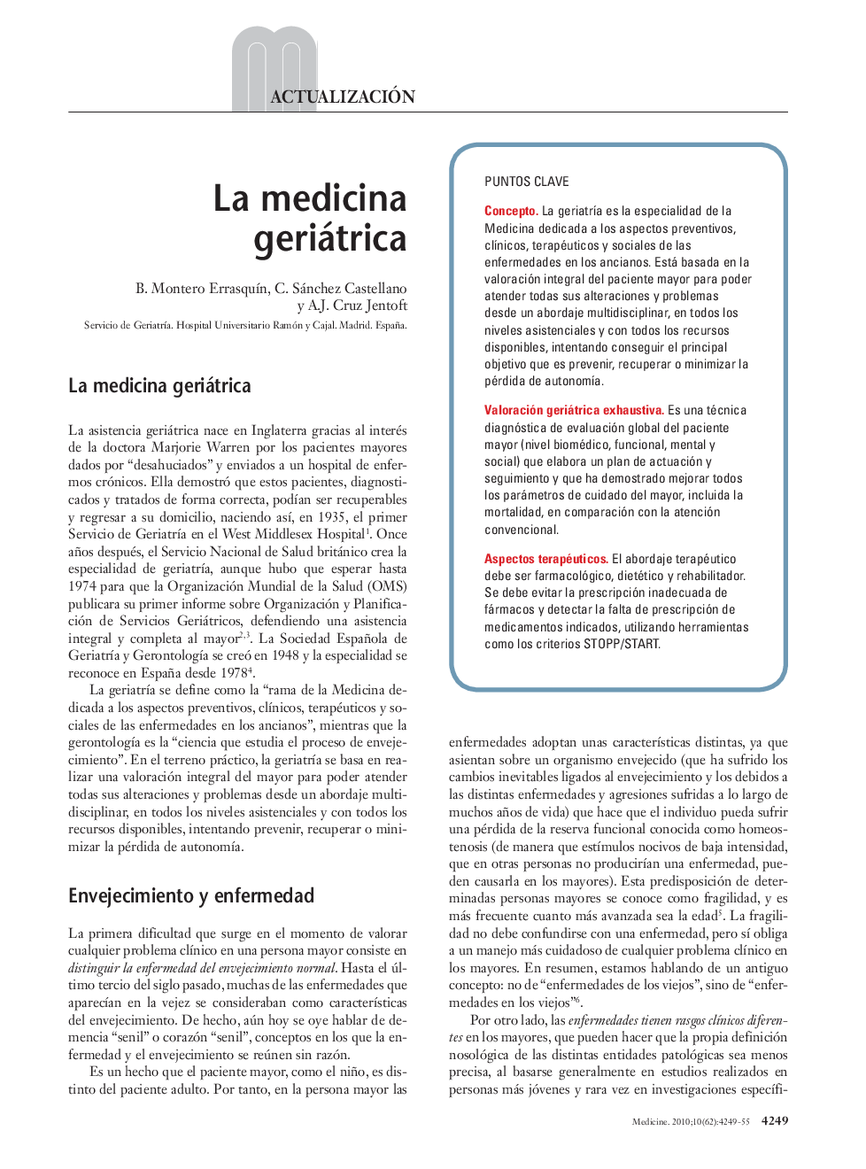 La medicina geriátrica