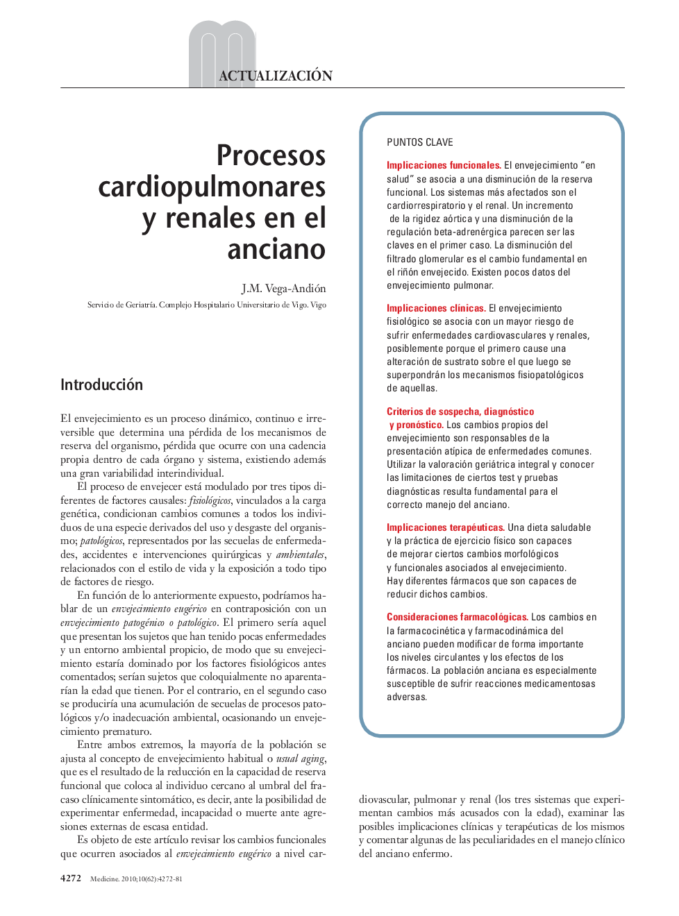 Procesos cardiopulmonares y renales en el anciano