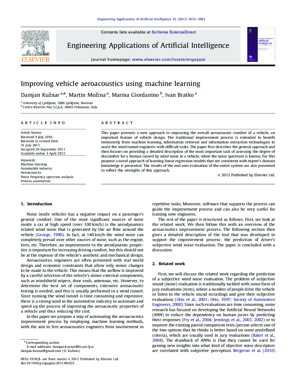 Improving vehicle aeroacoustics using machine learning