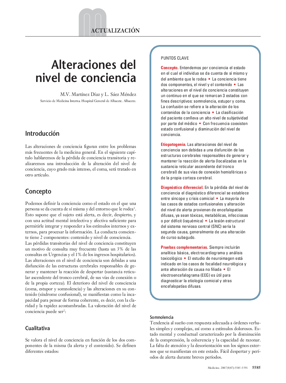 Alteraciones del nivel de conciencia