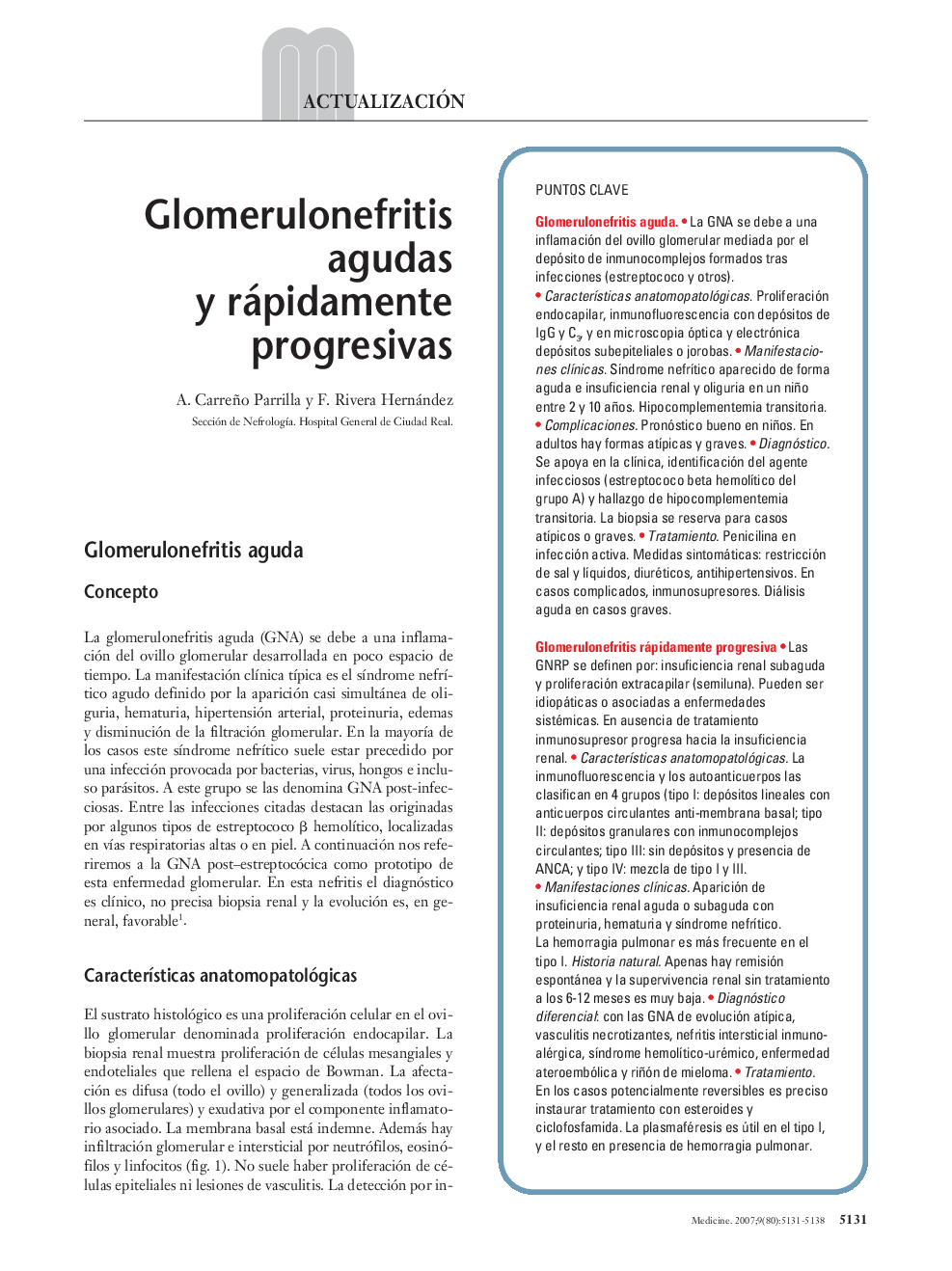 Glomerulonefritis agudas y rápidamente progresivas