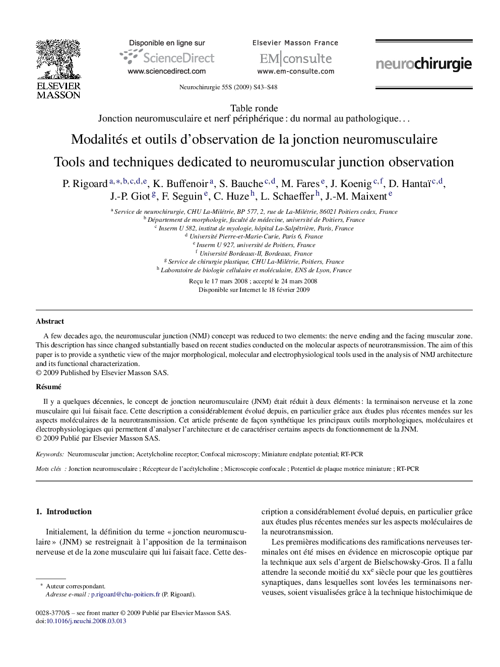 Modalités et outils d'observation de la jonction neuromusculaire