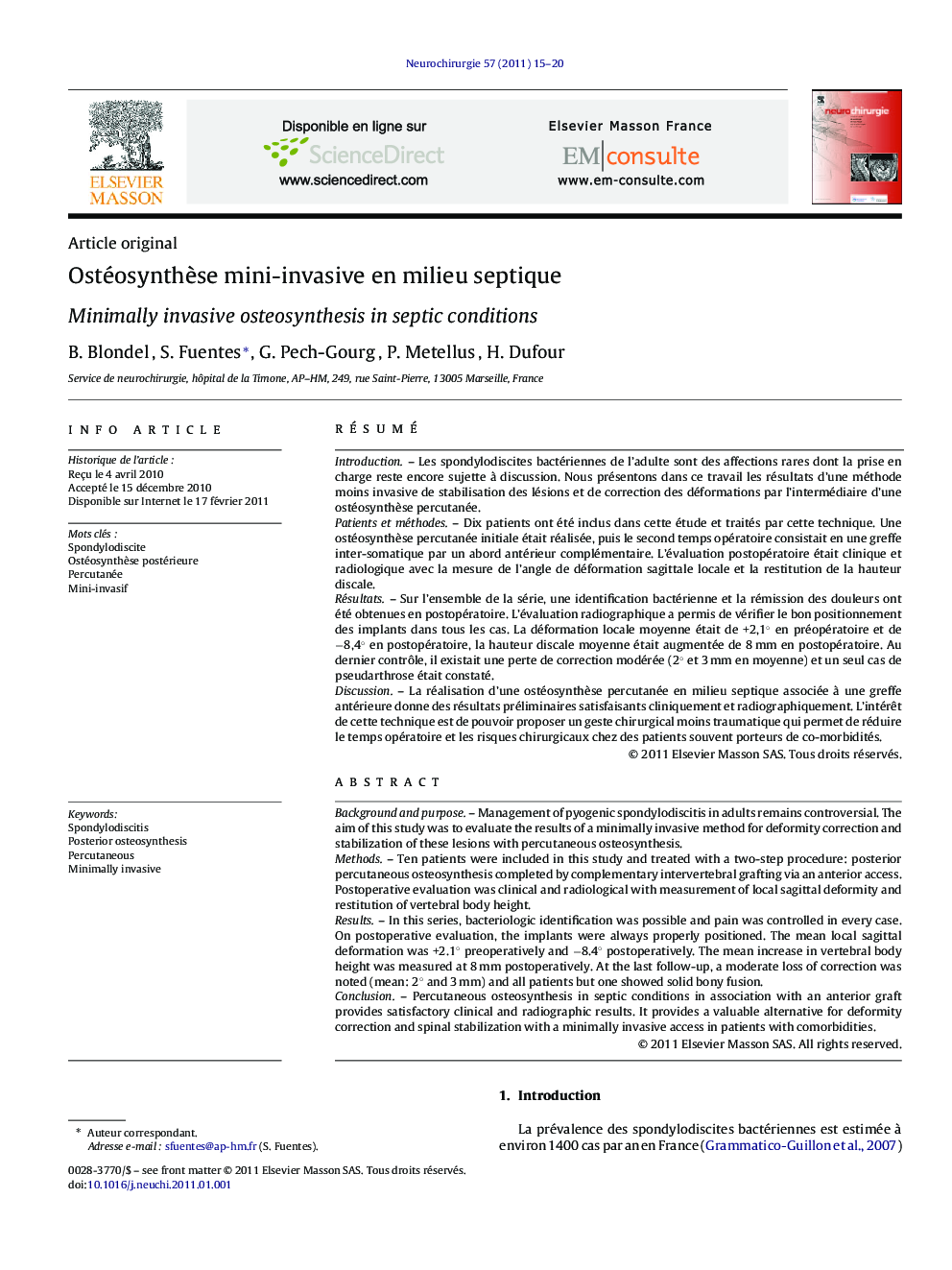 OstéosynthÃ¨se mini-invasive en milieu septique