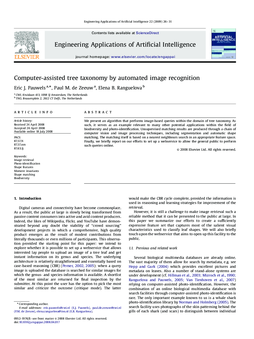 Computer-assisted tree taxonomy by automated image recognition