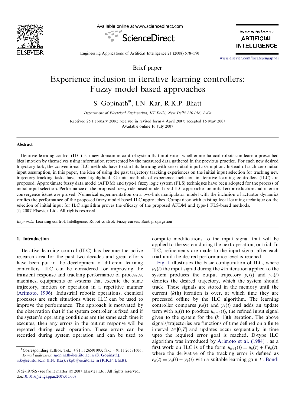 Experience inclusion in iterative learning controllers: Fuzzy model based approaches