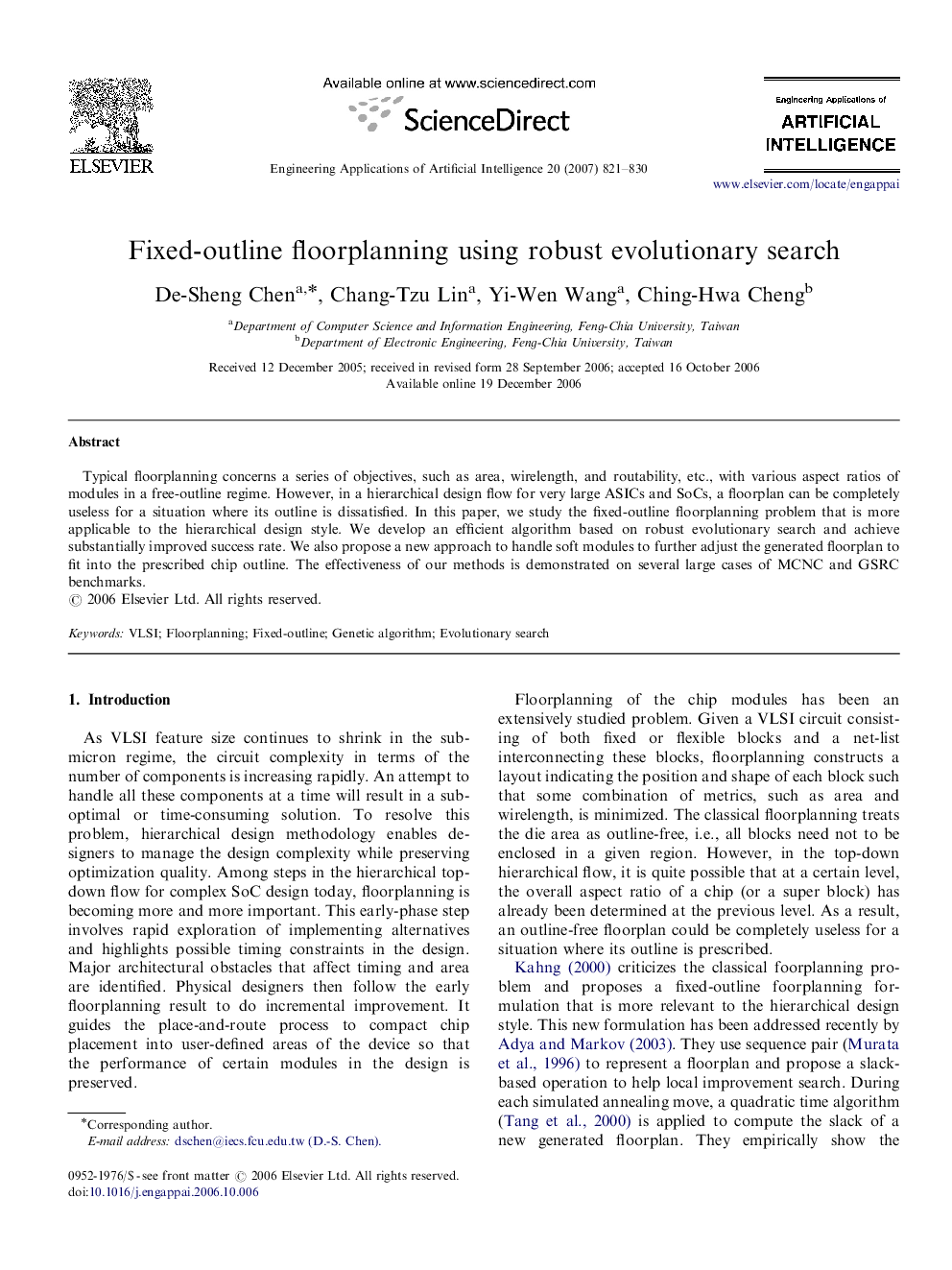 Fixed-outline floorplanning using robust evolutionary search