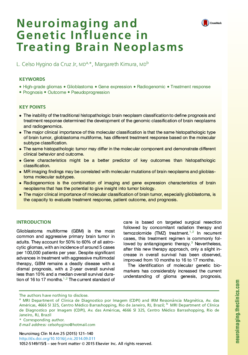 Neuroimaging and Genetic Influence in Treating Brain Neoplasms