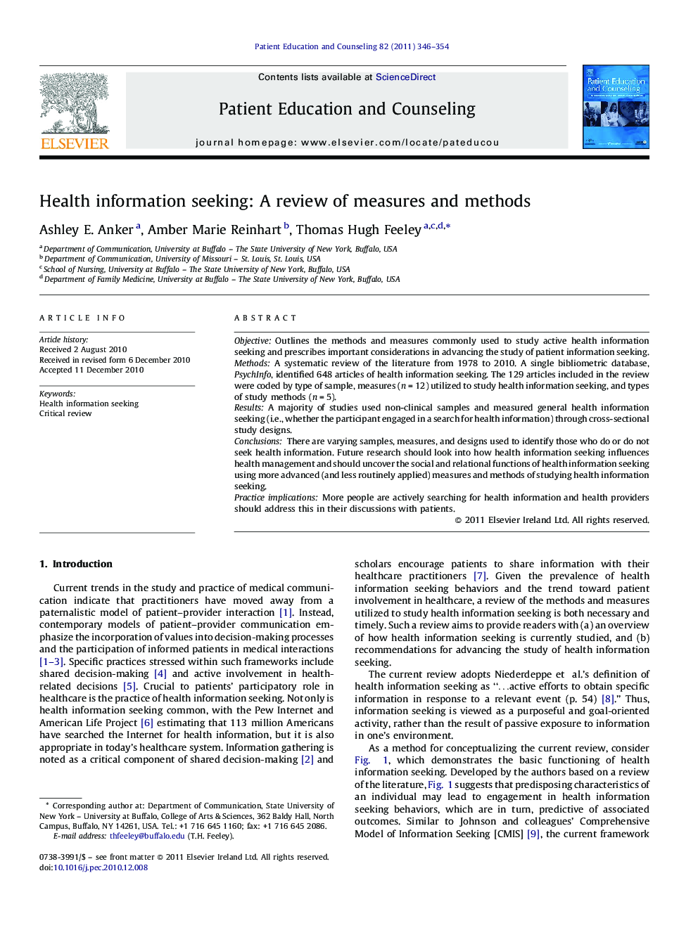 Health information seeking: A review of measures and methods