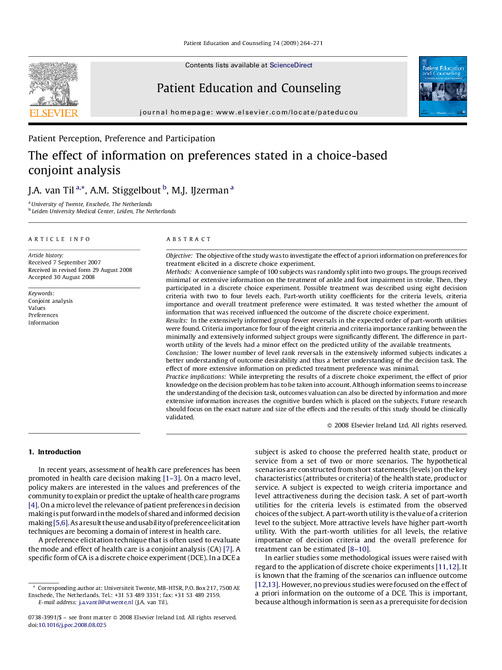 The effect of information on preferences stated in a choice-based conjoint analysis