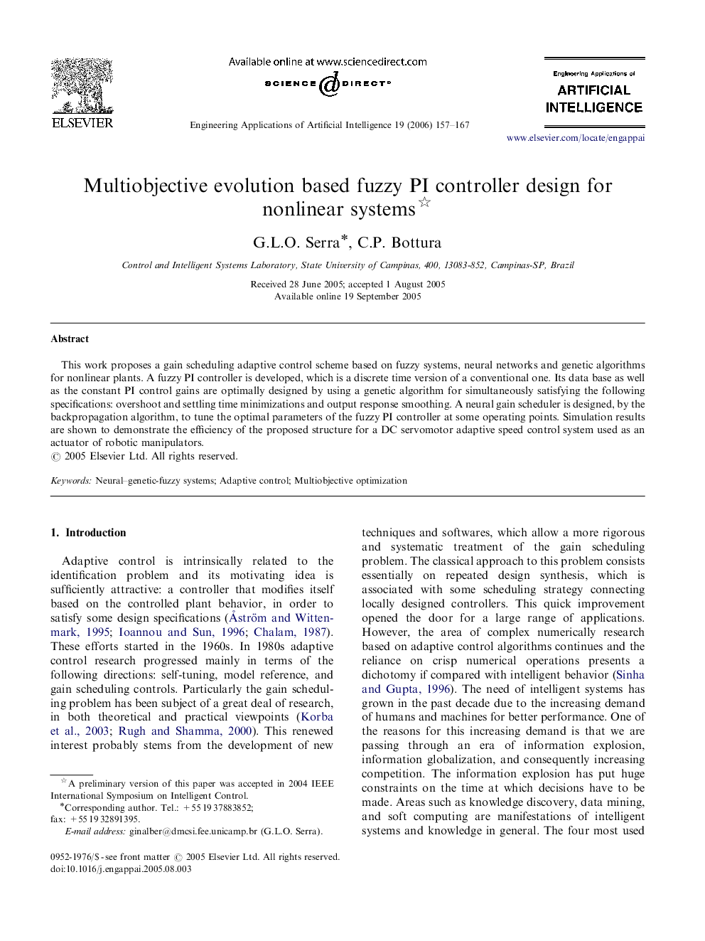 Multiobjective evolution based fuzzy PI controller design for nonlinear systems 