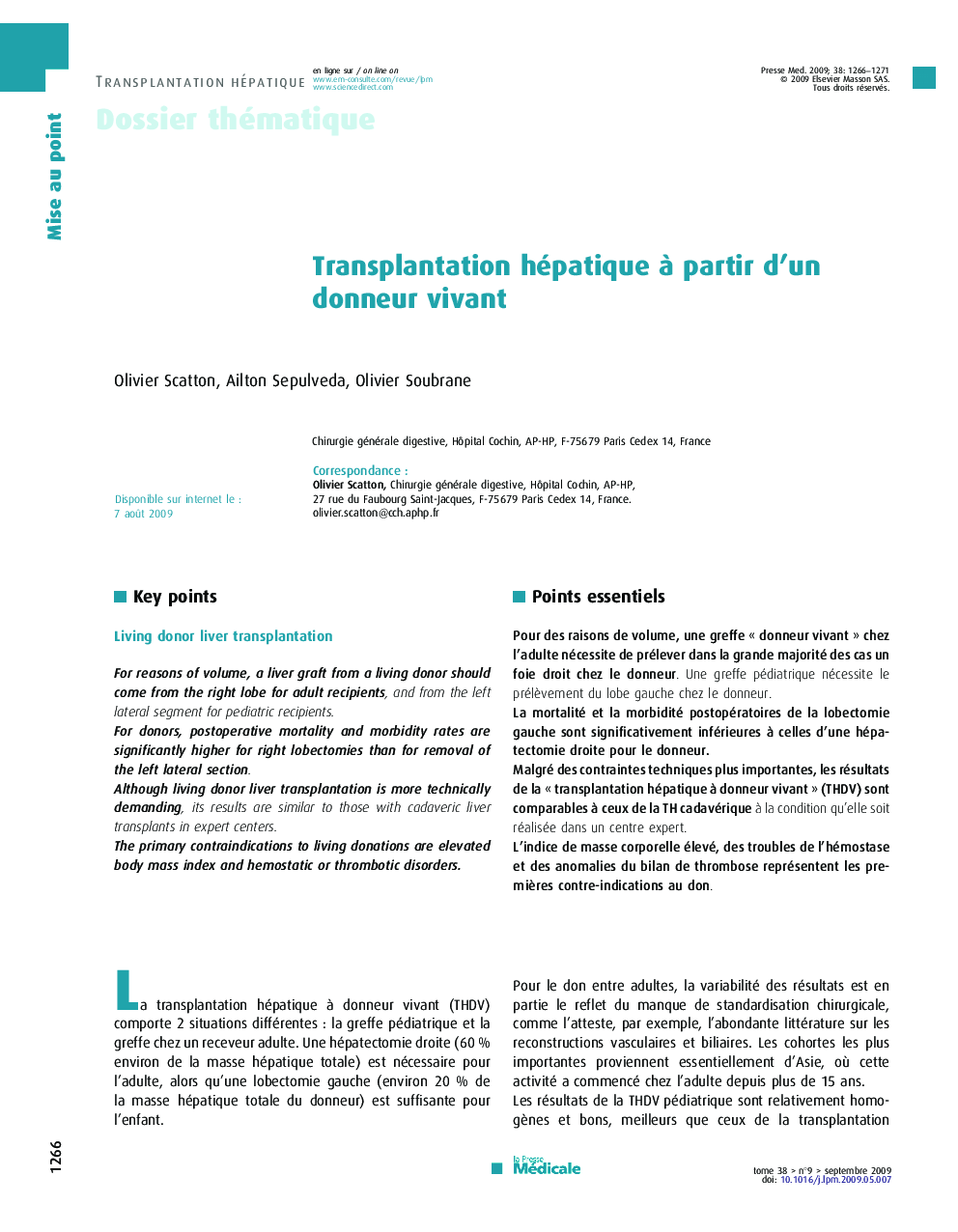 Transplantation hépatique à partir d’un donneur vivant