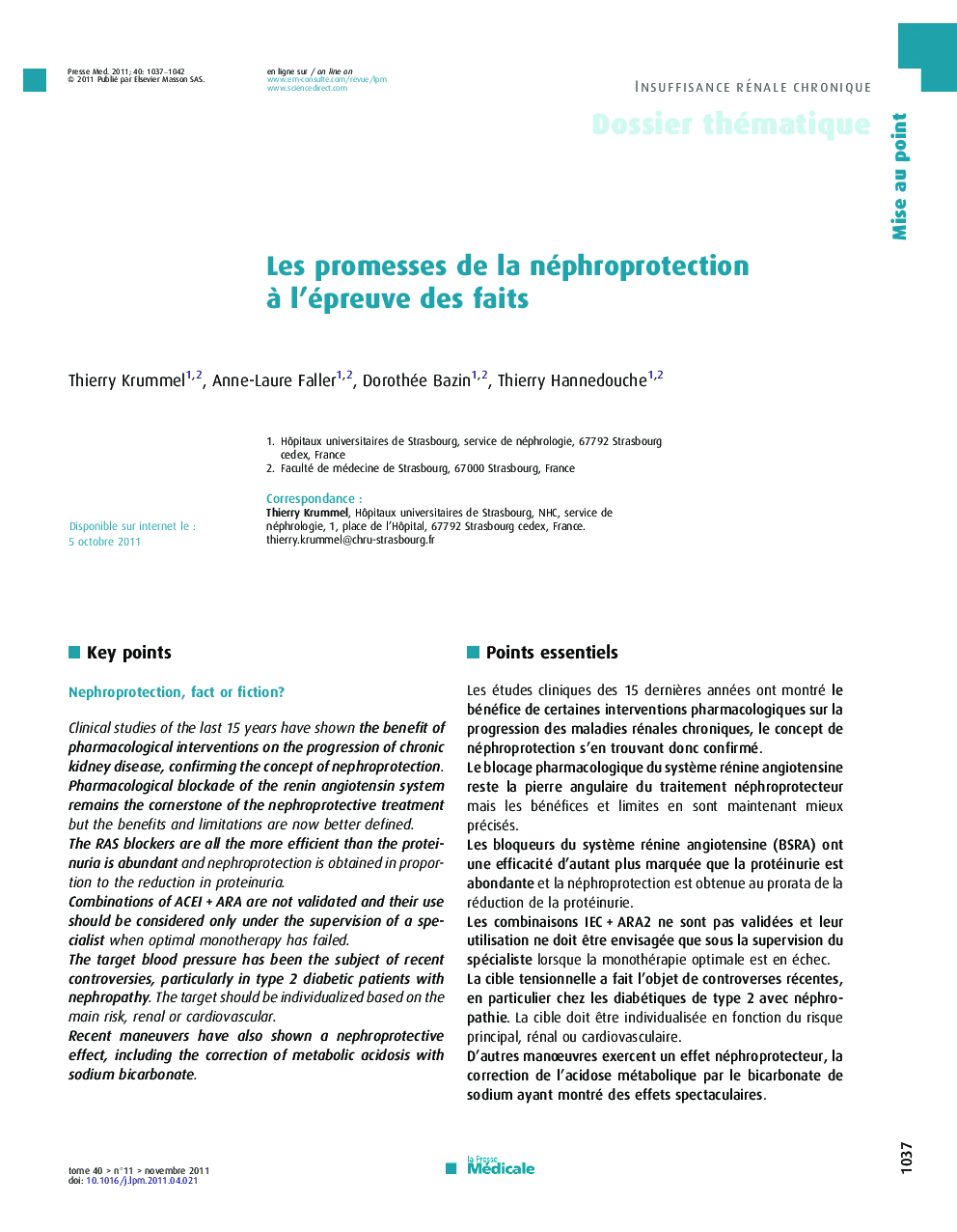 Les promesses de la néphroprotection à l’épreuve des faits
