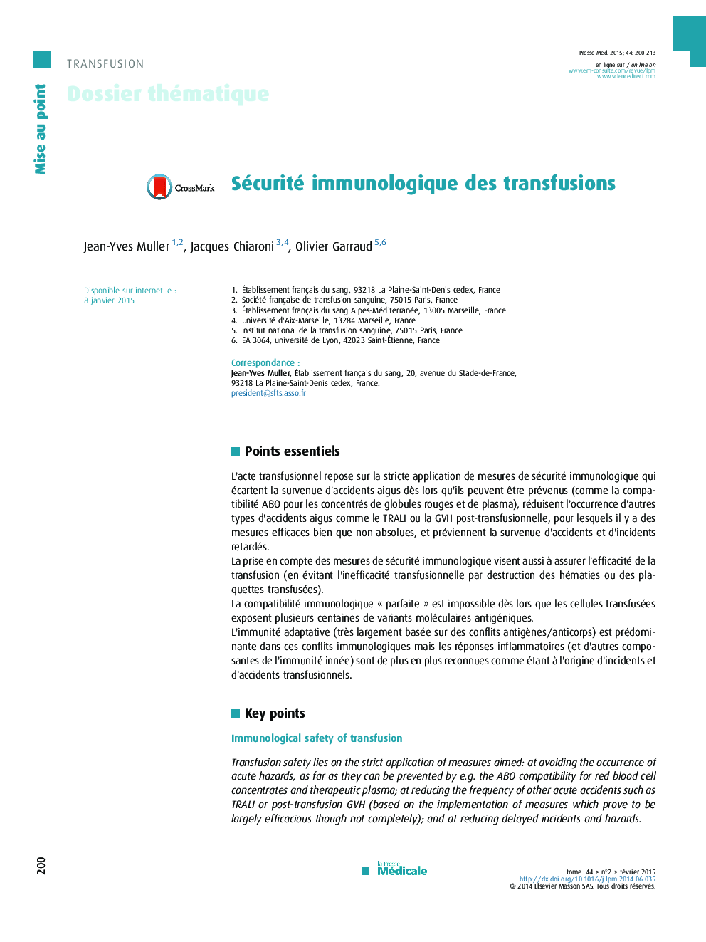 Sécurité immunologique des transfusions