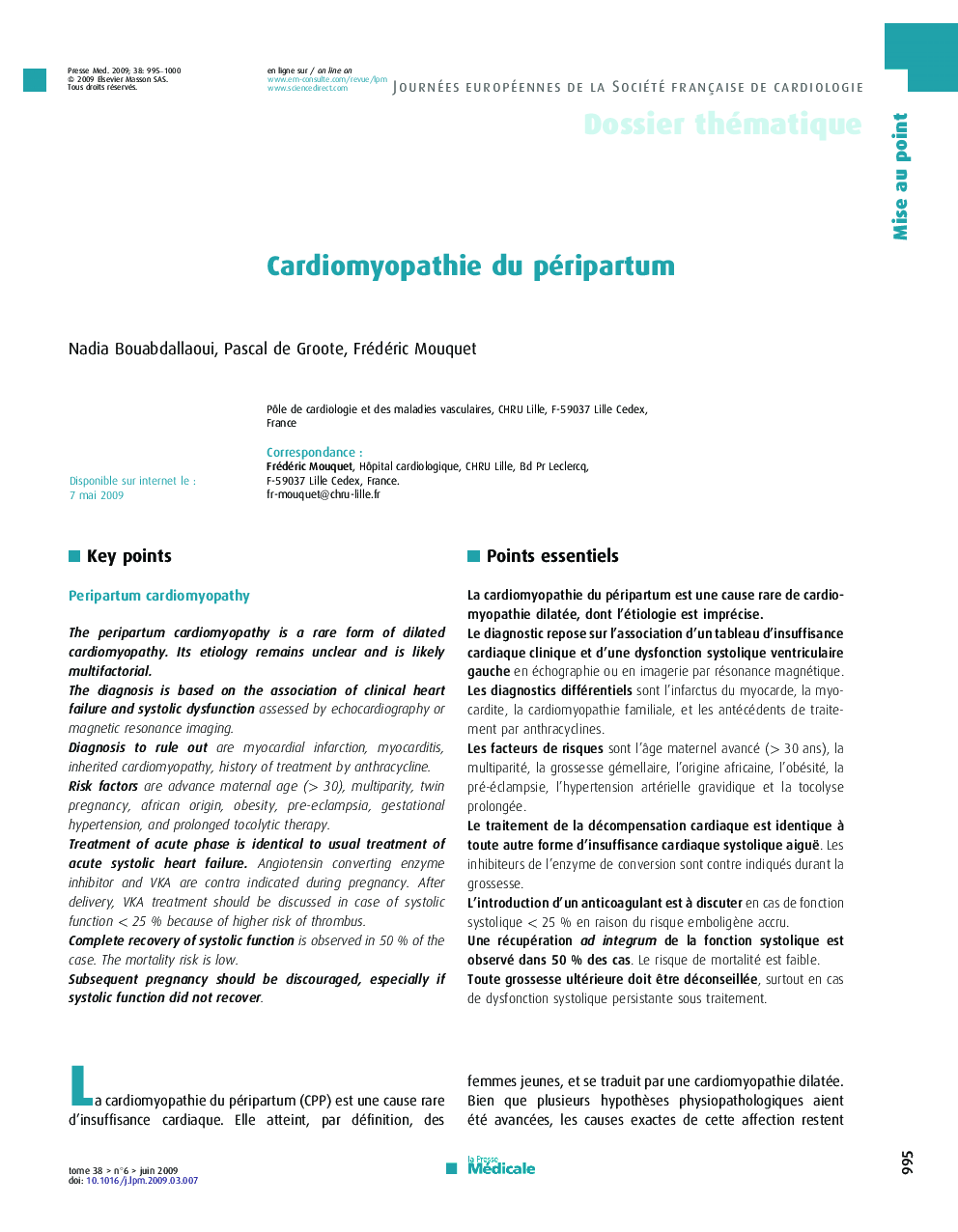 Cardiomyopathie du péripartum