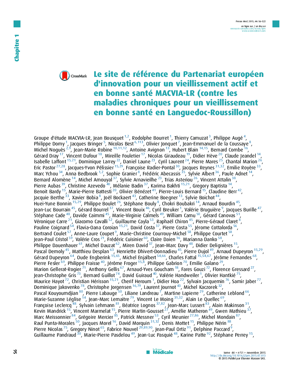 Le site de référence du Partenariat européen d'innovation pour un vieillissement actif et en bonne santé MACVIA-LRÂ (contre les maladies chroniques pour un vieillissement en bonne santé en Languedoc-Roussillon)