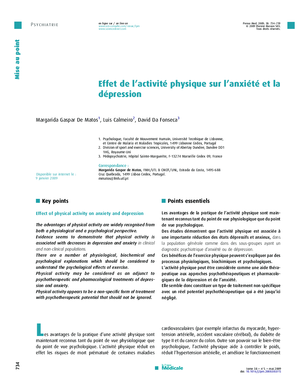Effet de l’activité physique sur l’anxiété et la dépression